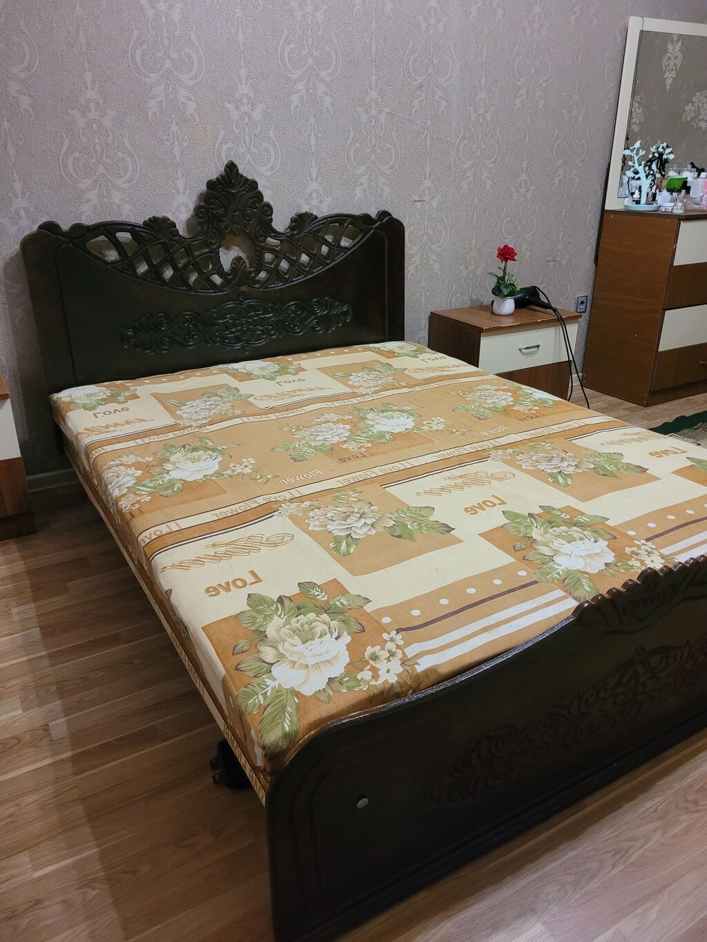 İkinəfərlik çarpayı, Dolab, Termo, 2 tumba, İşlənmiş — Yataq otağı mobilya dəstləri, Gəncə (2)