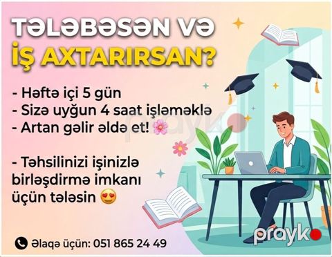 Köməkçi, Qadın, Təcrübəsiz, Dəyişən qrafik — Bakı