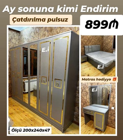 Yataq otağı dəsti - Qiymət: 899₼ - Ay sonuna kimi endirim — Bakı