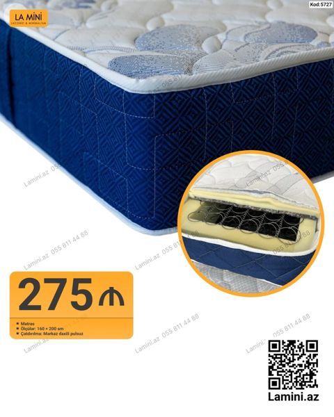LA Mını matrass - Ölçü: 160 200 sm - Yaylı quruluş: klassik bonnel — Bakı