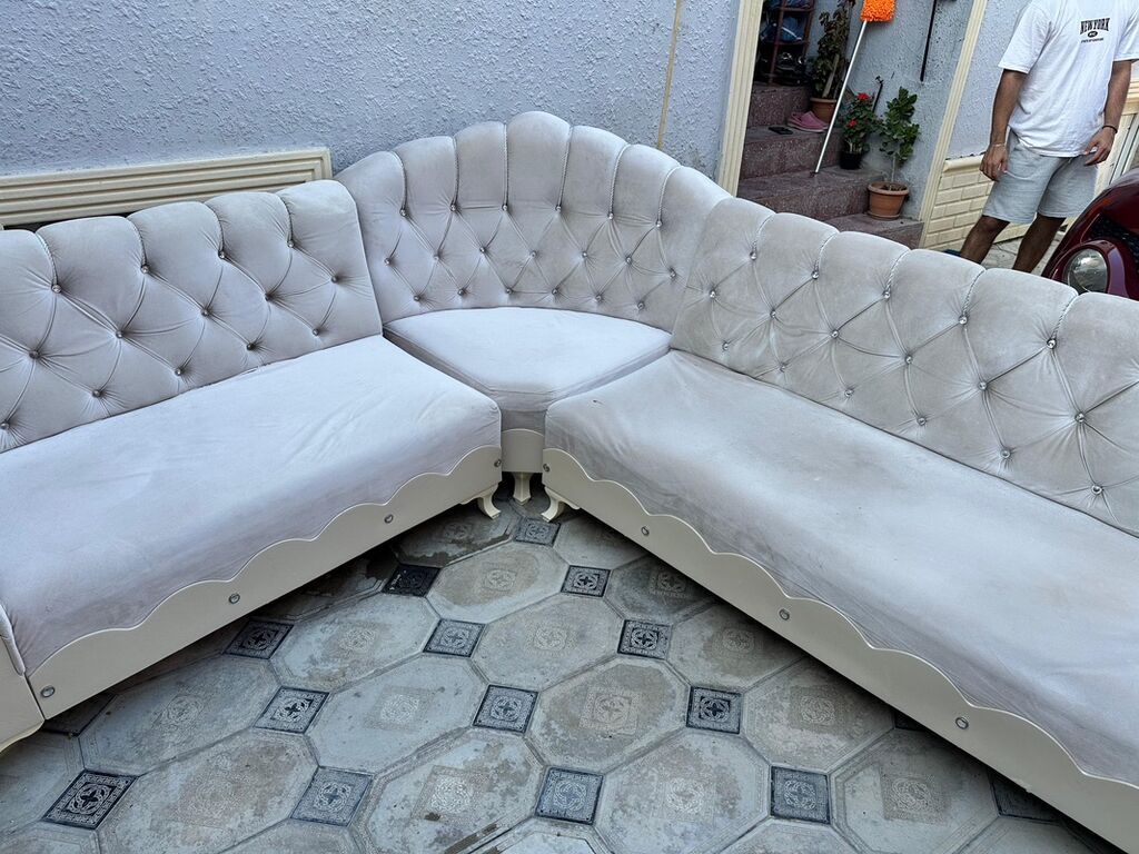 Künc divan, İşlənmiş, Açılmayan, Bazasız, Vеlur parça, Çatdırılma yoxdur — Divanlər, Digah (5)
