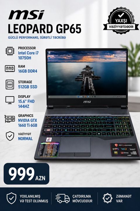 MSİ Leopard G65 i7 10750H — Bakı