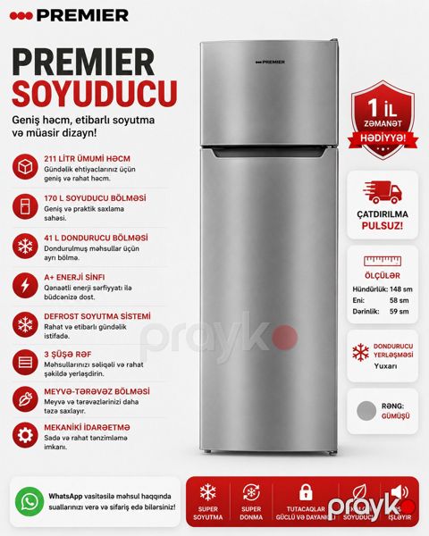 Soyuducu Premier PRM 211 Tfdf/ı — Xırdalan