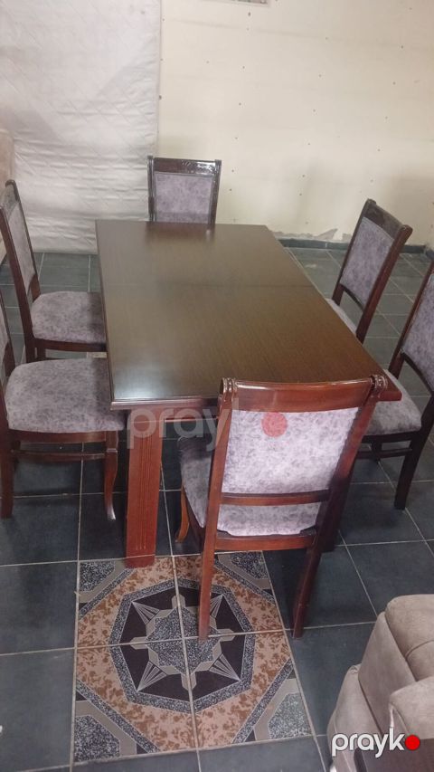 Qonaq otağı üçün, İşlənmiş, Açılan, Dördbucaq masa, 6 stul — Bakı