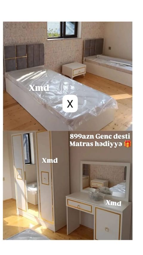 Gənc otağı mebel dəsti – 899 AZN. Matras hədiyyə. Dəst tərkibi: - 2