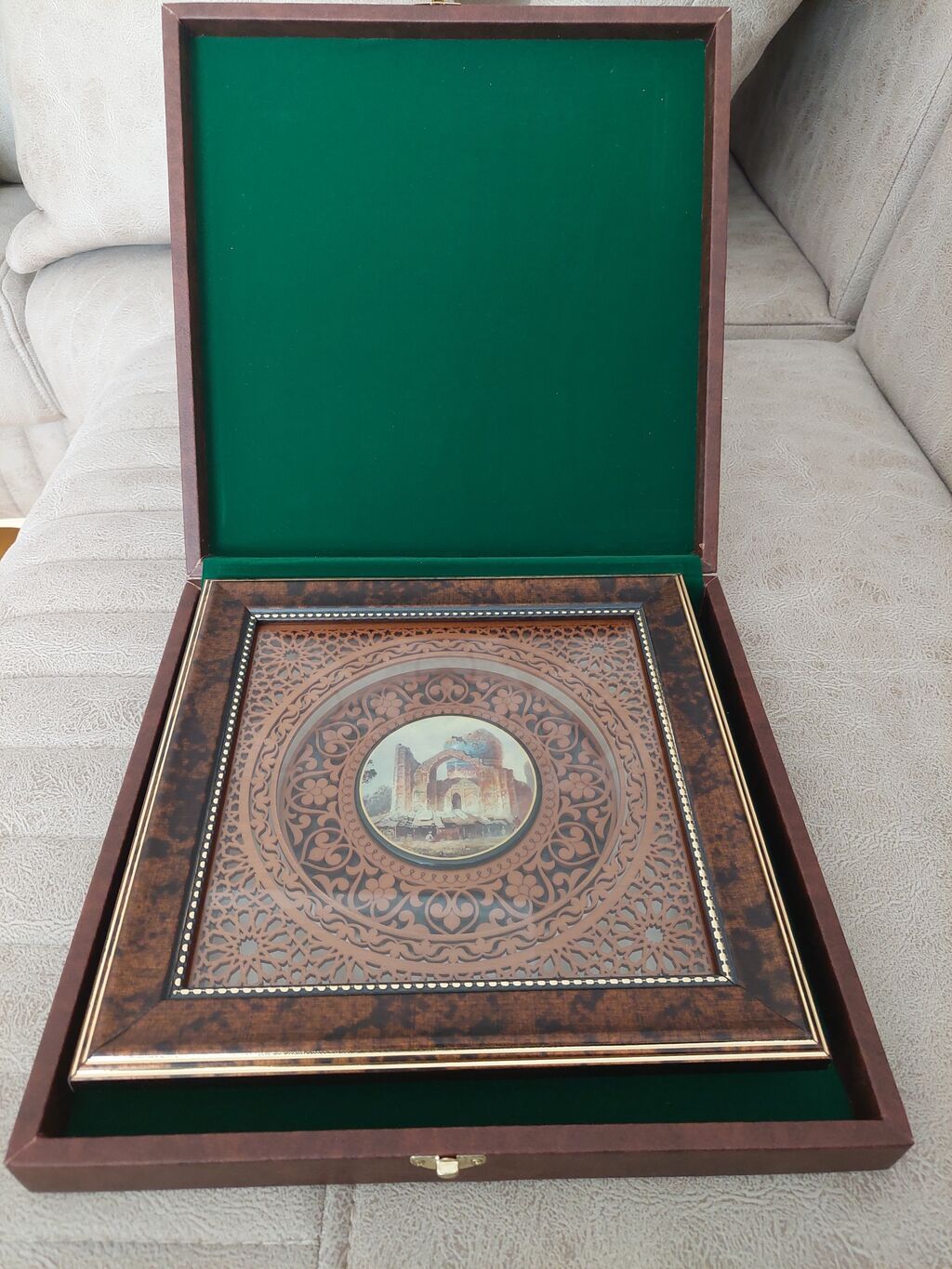 Taxta hədiyyə qutusunda bədii panel - Material: ağac əsaslı panel — Şəkillər, plakatlular və çərçivələr, Bakı
