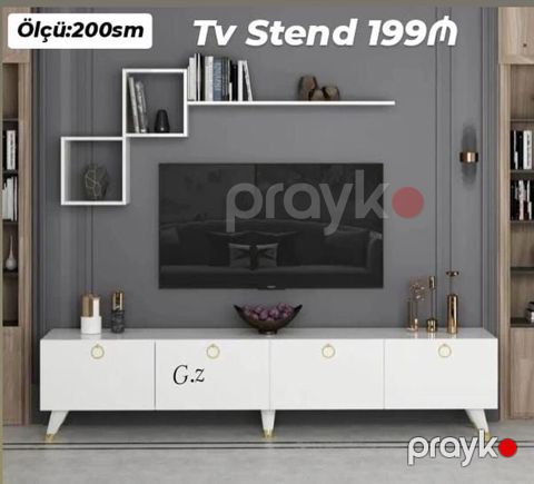 TV stendi və divar rəfi dəsti - Ölçü: 200 sm (genişlik qeyd olunub — Bakı