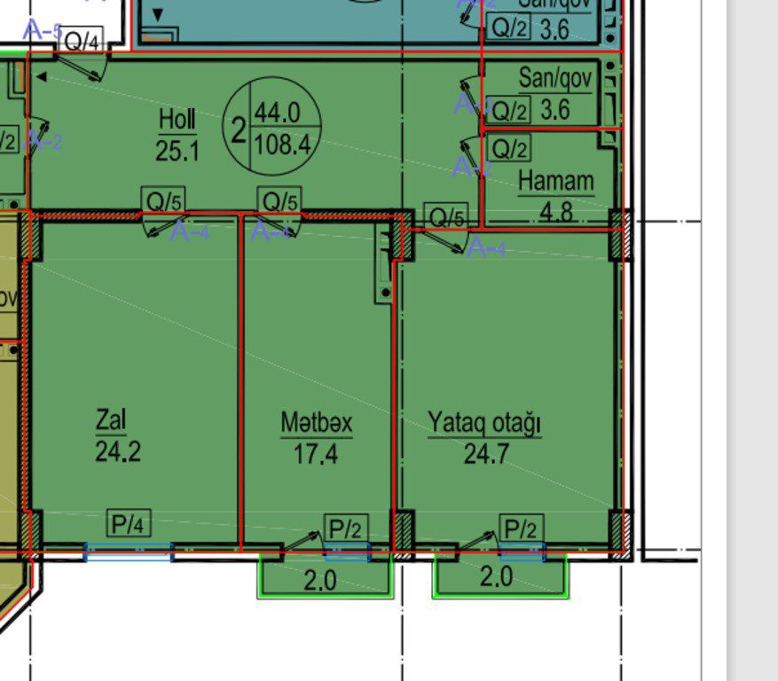 Satılır 2 otaqlı yeni tikili 108.4 m² — Mənzil, Bakı (6)