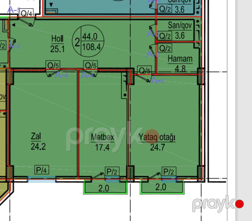 Satılır 2 otaqlı yeni tikili 108.4 m² — Mənzil, Bakı (6)