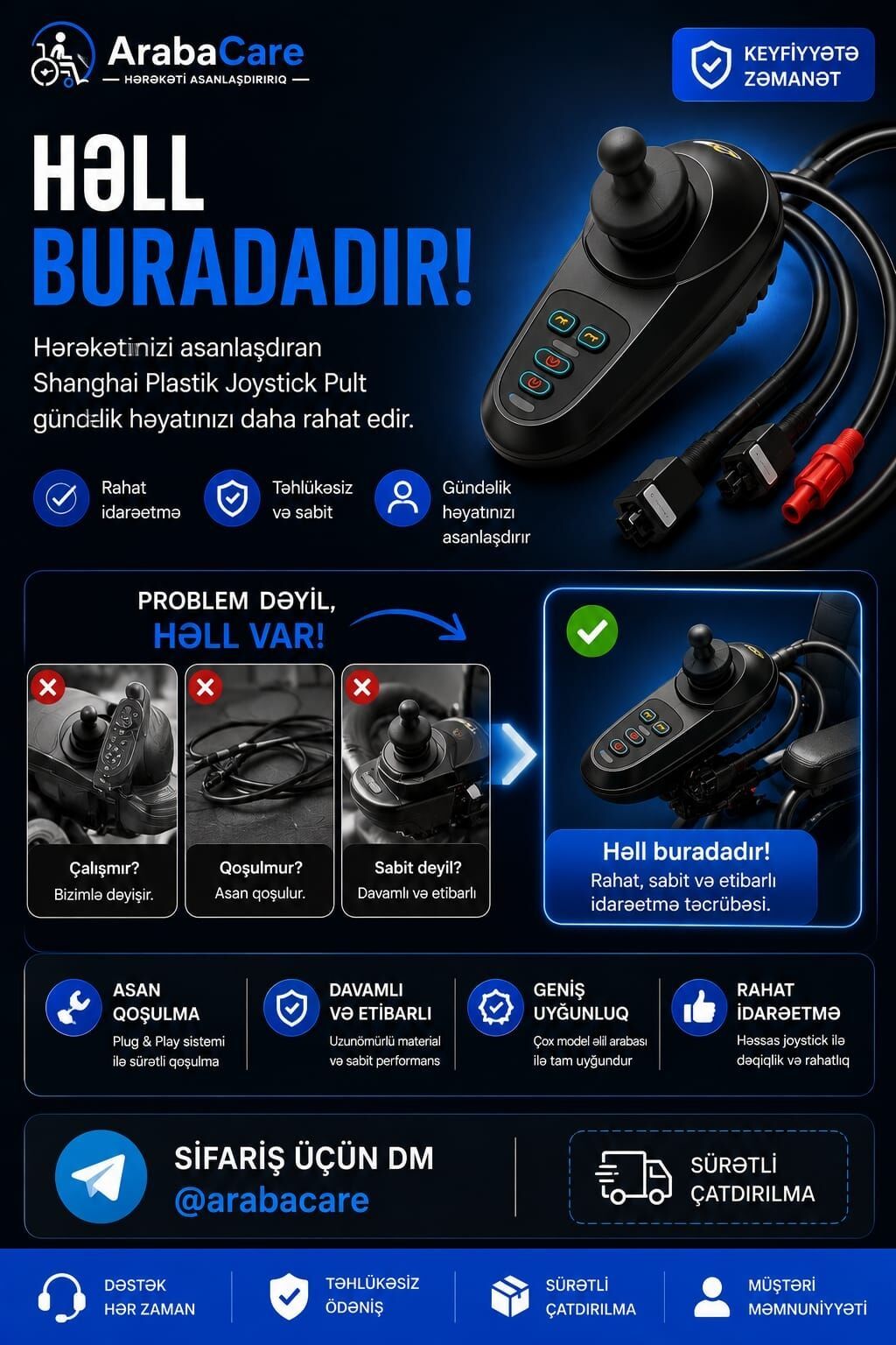 Shanghai Plastik Joystick Pult – elektrikli əlil arabaları üçün — Pult, Bakı (3)