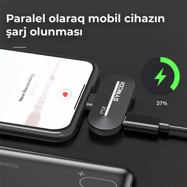 “Synco P1X T” telefon üçün simsiz yaxa mikrofonu (Type-C, 1 nəfərlik) — Səs texnikası, Bakı (8)