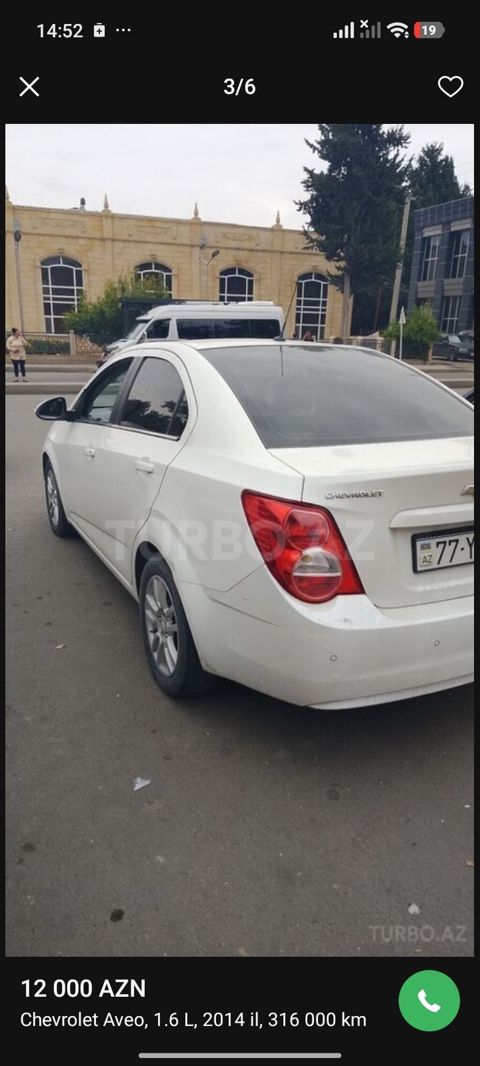Chevrolet Aveo: 1.6 l 2014 il 316000 km Sedan — Tovuz