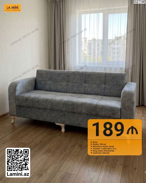 Divan – La Mini (Kod: 11480) - Ölçü: 200 sm - Mexanizm: açılan — Bakı