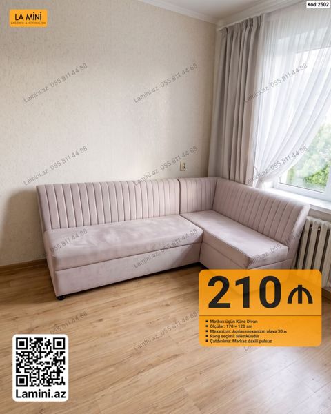 Künc divan, Mətbəx üçün, Açılan — Bakı