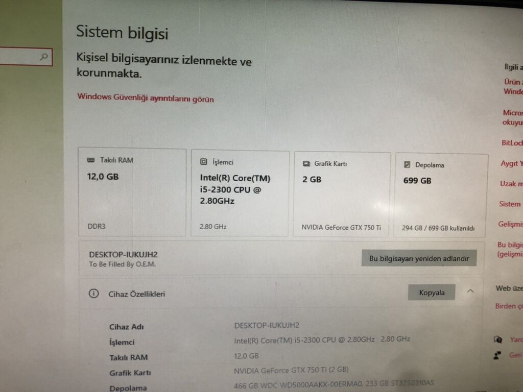Masaüstü oyun/iş kompüteri – tam set Texniki göstəricilər — Masaüstü kompüterlər, Digah (3)