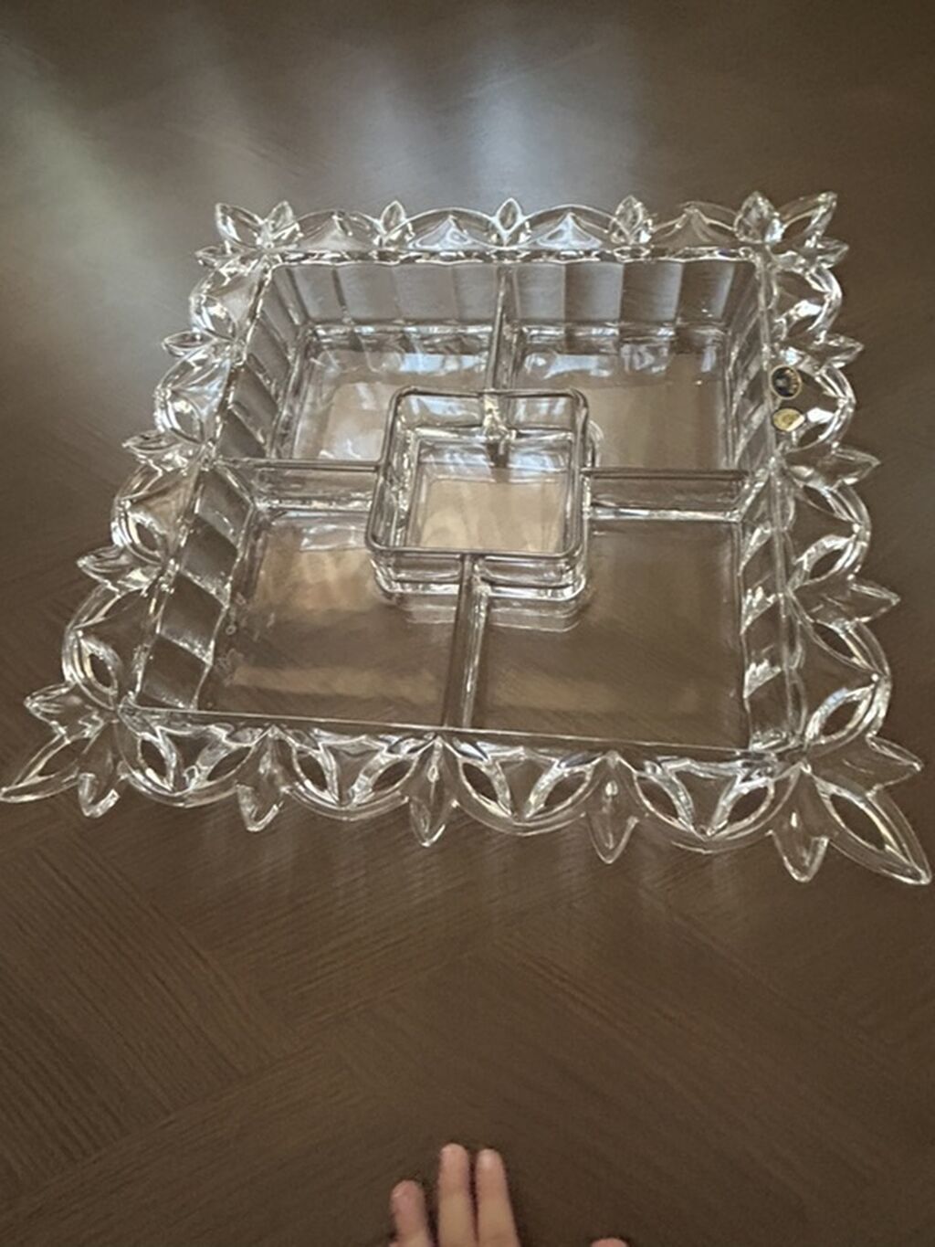 Bohemia kristal beş bölməli serve qabı - Brend: Crystal Bohemia — Süfrə qabı, Bakı (8)