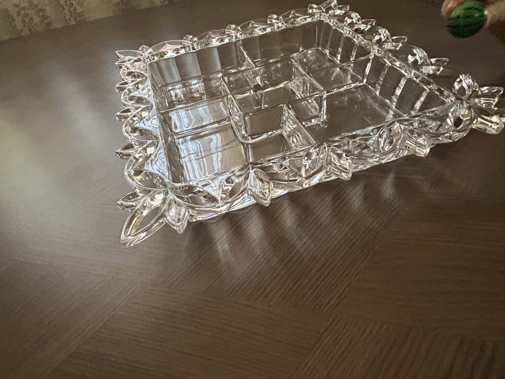 Bohemia kristal beş bölməli serve qabı - Brend: Crystal Bohemia — Süfrə qabı, Bakı (5)