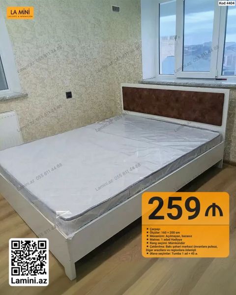 Məhsul: Çarpayı (Kod: 4404) - Ölçülər: 160 x 200 sm - Mexanizm — Bakı