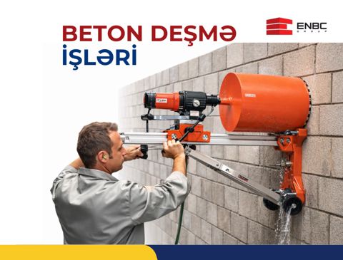 Karot ilə beton deşmə işləri — Bakı