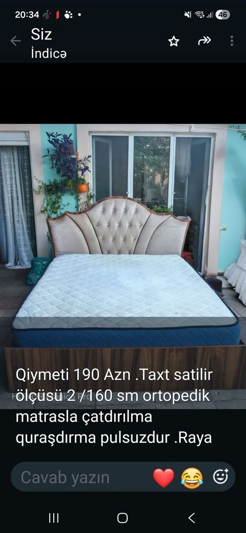 Taxt və ortopedik matras dəsti - Ölçü: 200 x 160 sm (2 x 160 sm) — Sumqayıt