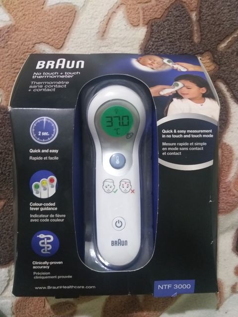 Braun NTF3000 – təmassız və toxunaraq ölçən alın termometri — Bakı
