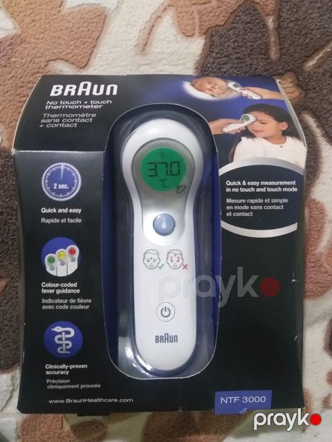 Braun NTF3000 – təmassız və toxunaraq ölçən alın termometri — Bakı