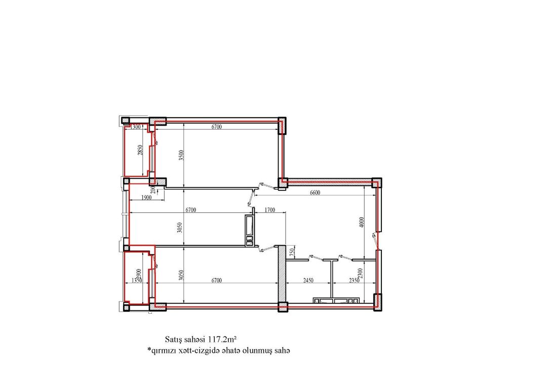 2-otaqlı yeni tikili, Heydər Əliyev pr., 117 m² — Mənzil, Bakı (2)