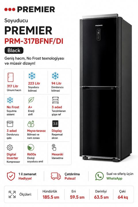 Soyuducu Premier PRM 317 Bfnf/bg — Xırdalan