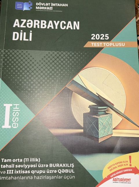 Məhsul: “Azərbaycan dili 2025 – Test Toplusu”, I hissə — Bakı