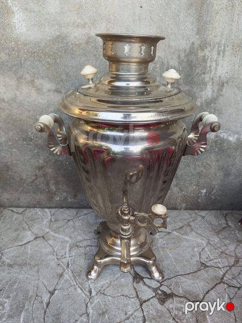 Klassik metal samovar - Material: parlaq xromlu/nikelli metal gövdə — Bakı