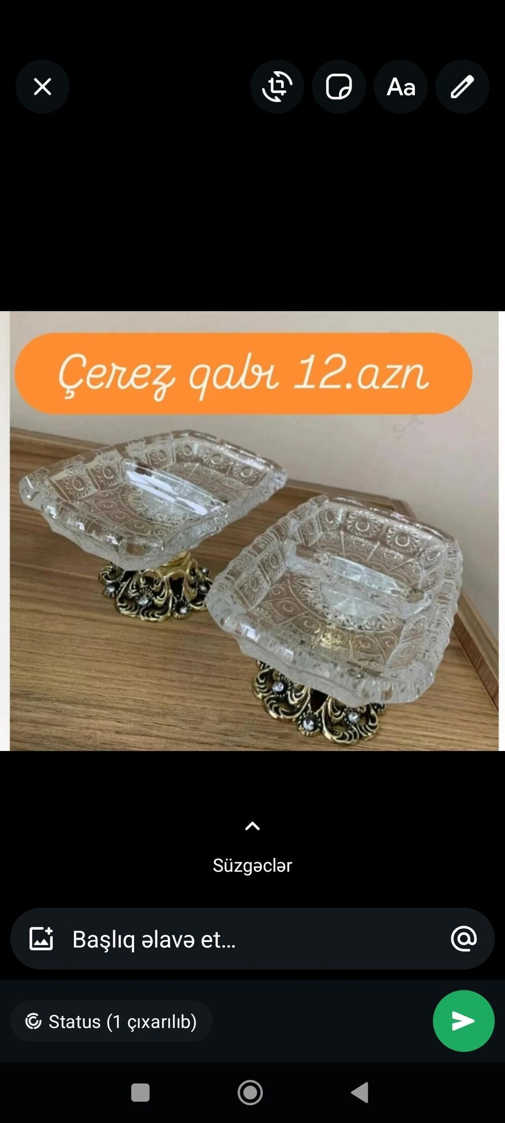 Şüşə dekorativ qablar – 2 fərqli model - Limon qabı cütü – 12 AZN — Süfrə qabı, Bakı (2)