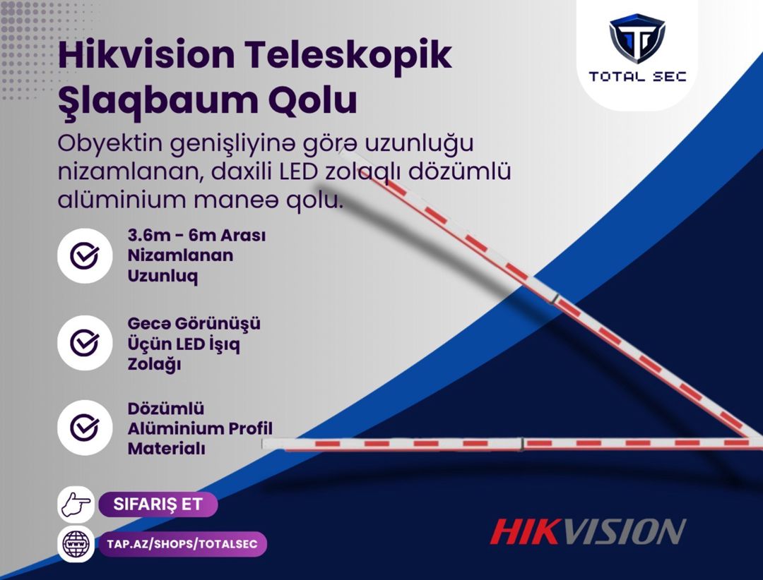 Hikvision premium şlaqbaum dəsti (6 Metr) - DS-TMG320 — Ağıllı ev və təhlükəsizlik, Bakı (3)