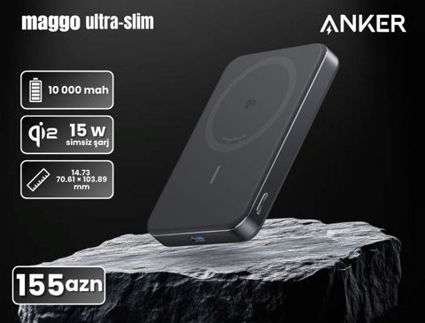 Power bank "Magsafe Anker Ultra Slim 15W QI2 — Bakı