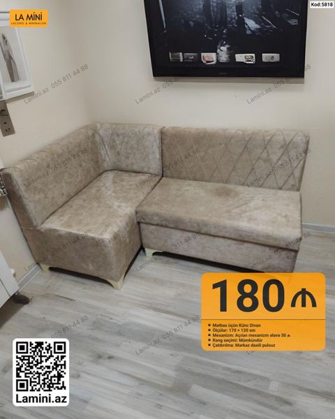 Mətbəx üçün künc divan - Ölçü: 170 120 sm - Mexanizm: açılan — Bakı