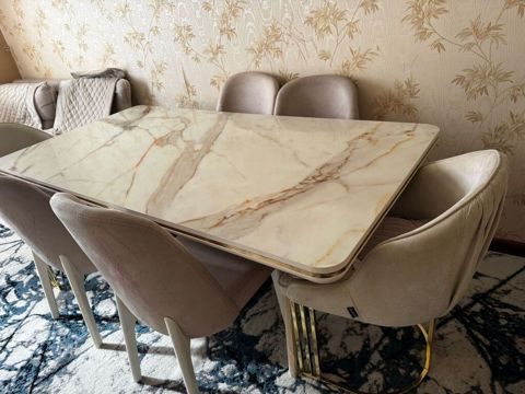 Qonaq otağı üçün, İşlənmiş, Açılmayan, Dördbucaq masa, 6 stul — Bakı