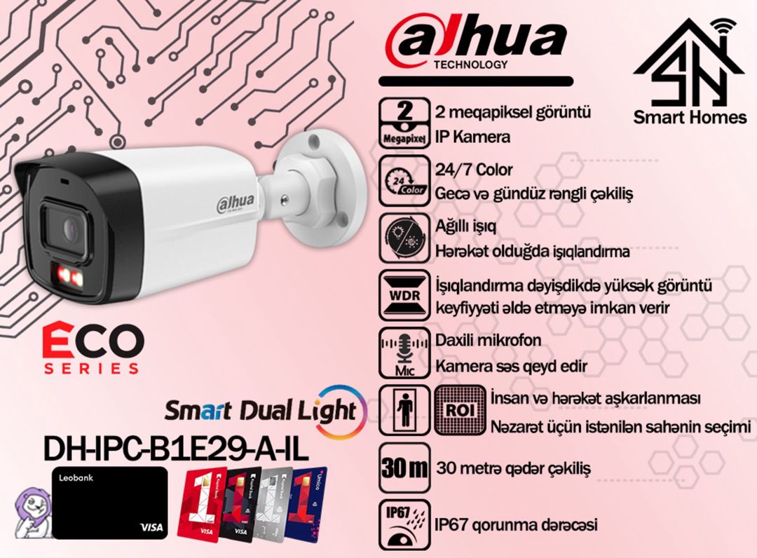 Dahua ECO Smart Dual Light IP kameraları — Ağıllı ev və təhlükəsizlik, Bakı