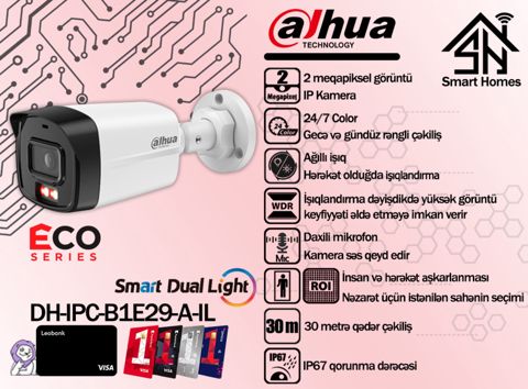 Dahua ECO Smart Dual Light IP kameraları — Bakı