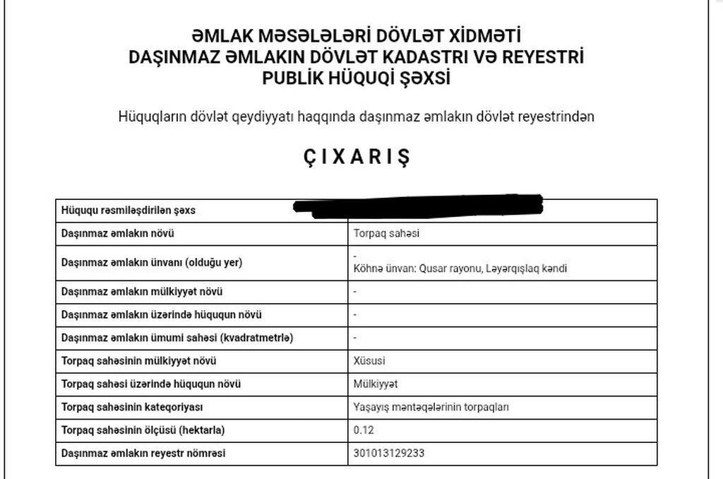 27 sot, Tikinti, Kupça (Çıxarış) — Torpaq, Xudat (9)