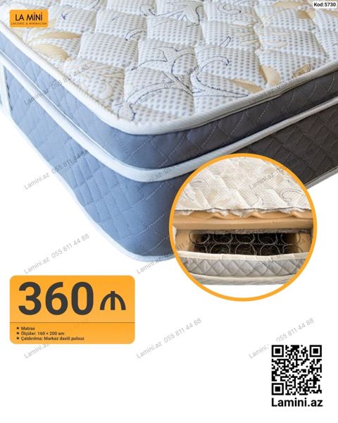 LA Mını markalı matras - Ölçü: 160 200 sm - Yaylı qatlı — Bakı