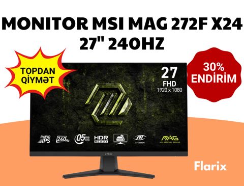 Monitor MSI MAG 272F X24 27" 240Hz — Bakı