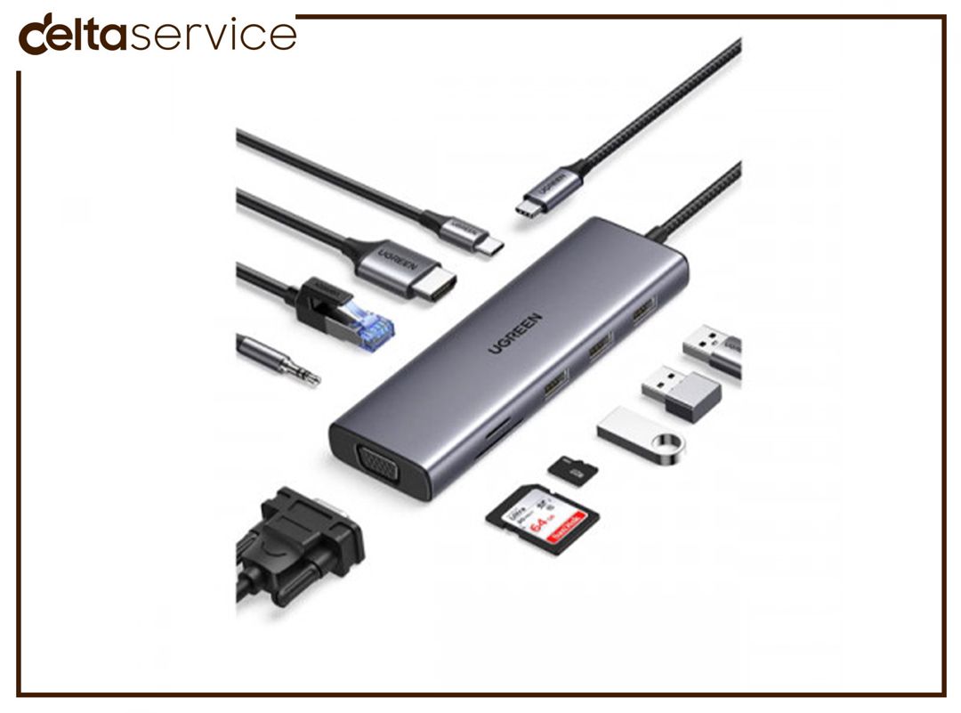 Ugreen USB C Hub 10-in-1 Multifunctional adapteri 15601 — Periferik cihazlar, Bakı (2)