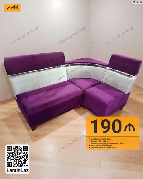 Mətbəx üçün künc divan - Ölçülər: 170 120 sm - Mexanizm: açılan — Bakı