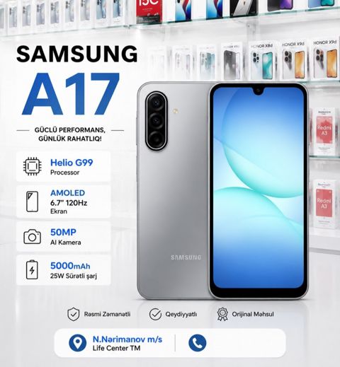 Samsung Galaxy A17 Gray 128GB/4GB — Bakı