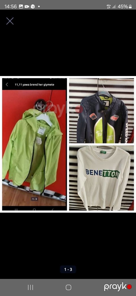 11–12 yaş üçün brend geyimlər. Şəkillərdə Benetton, DeFacto və LC — Digah