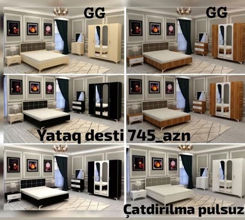 Yataq otağı dəsti – müxtəlif rəng və kombinlər Dəst tərkibi — Bakı