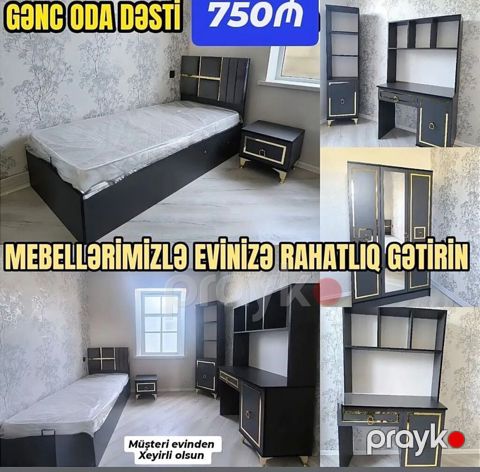 Gənc otağı üçün mebel dəsti Dəst tərkibi: - Tək nəfərlik çarpayı — Bakı