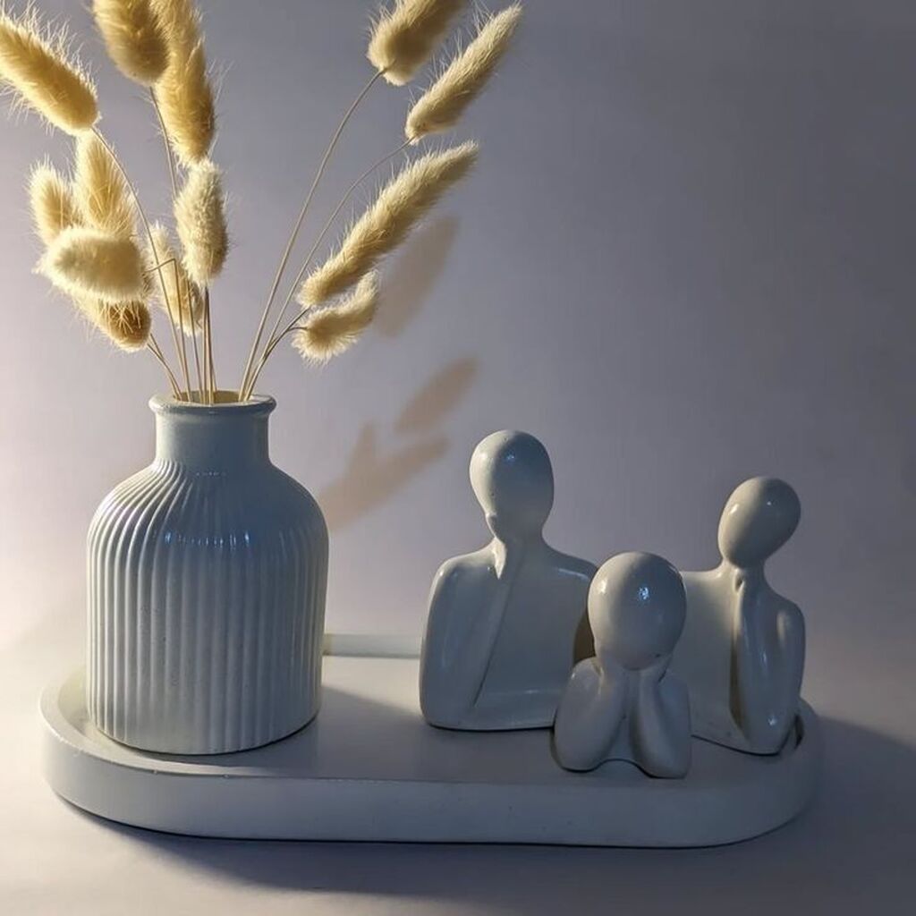 Minimalist dekor dəstləri – mat ağ keramika - Material: Yüksək — Döşəmə dəsti, Bakı (4)
