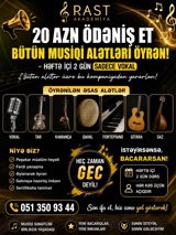 Rast Akademiya – Musiqi Tədrisi – 20 AZN ödənişlə bütün musiqi — Təhsil və Kurslar — Digərləri