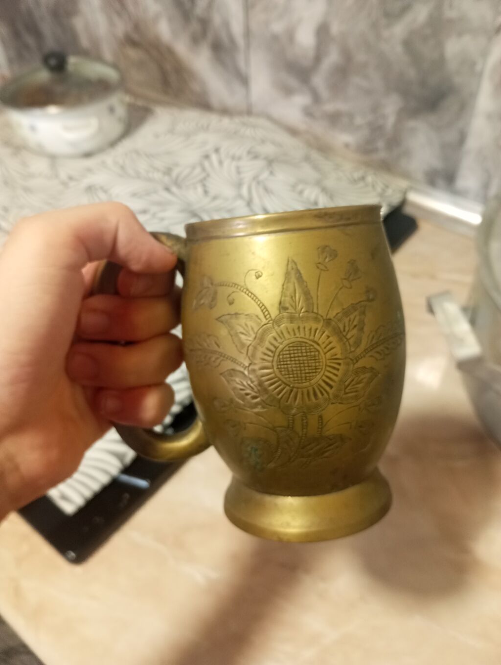 Fincanlar, rəng - Sarı, Metal, 1 əd — Süfrə qabı, Sumqayıt (2)