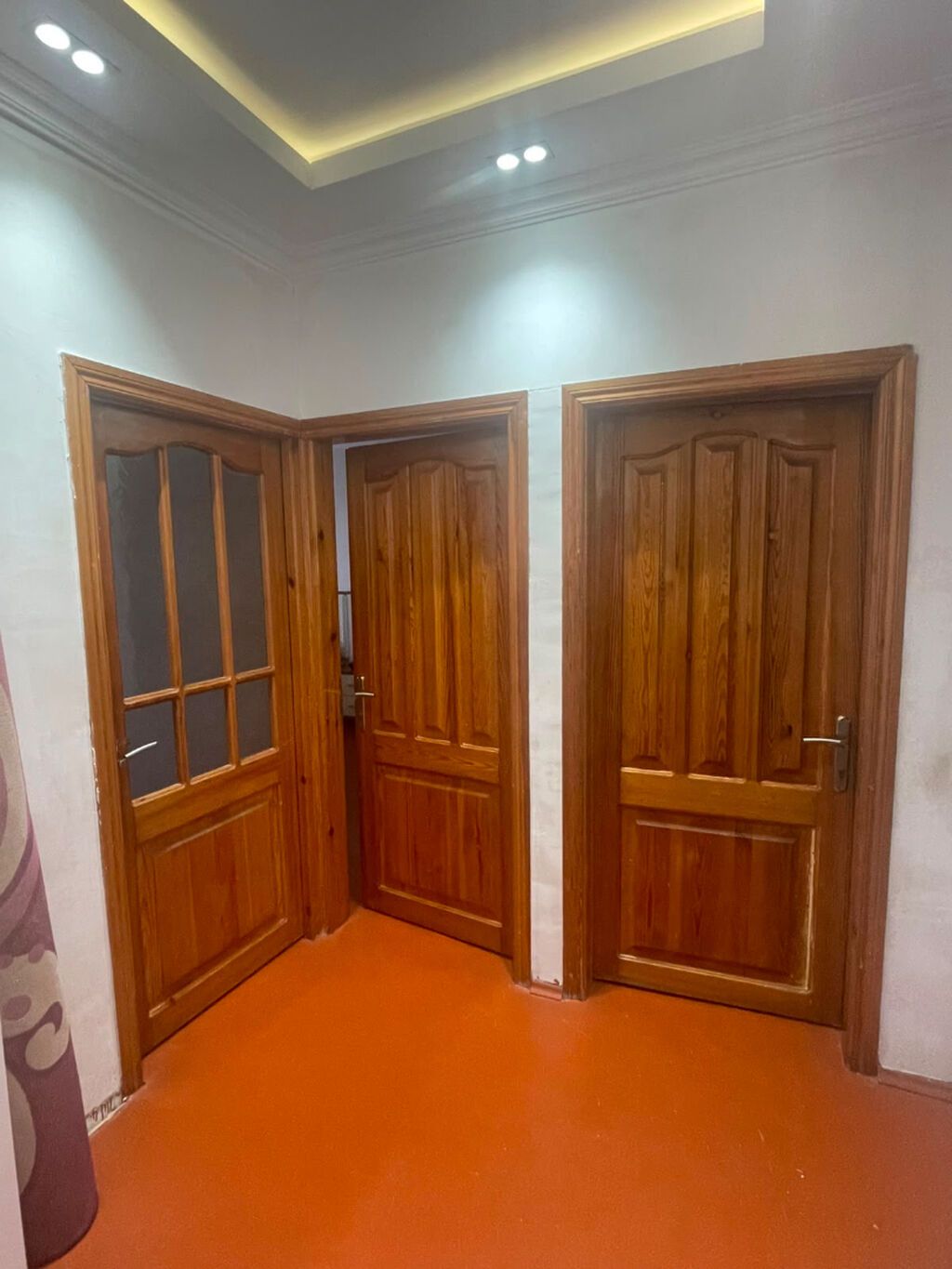 Taxta otaq qapıları dəsti – 3 ədəd - Material: təbii ağac (şam — Pəncərələr, qapılar, balkonlar, Bakı (2)